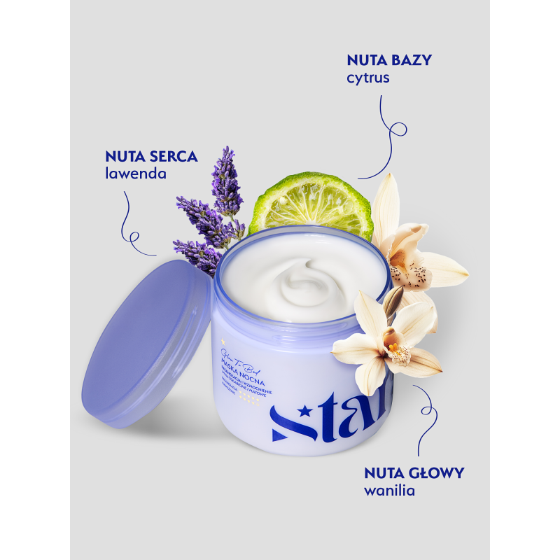 Stars Maska nocna z czepkiem GLOW TO BED 200 ml