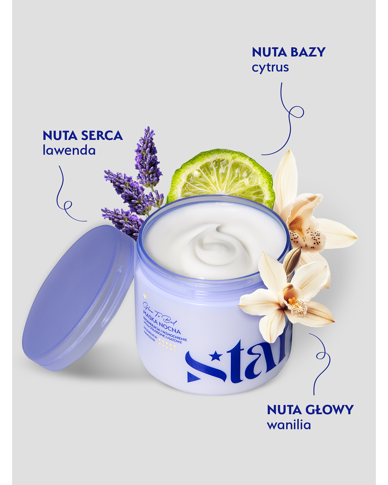 Stars Maska nocna z czepkiem GLOW TO BED 200 ml