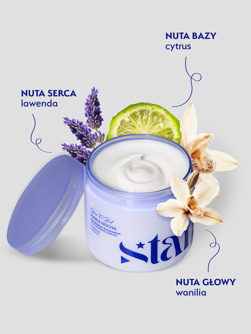 Stars Maska nocna z czepkiem GLOW TO BED 200 ml
