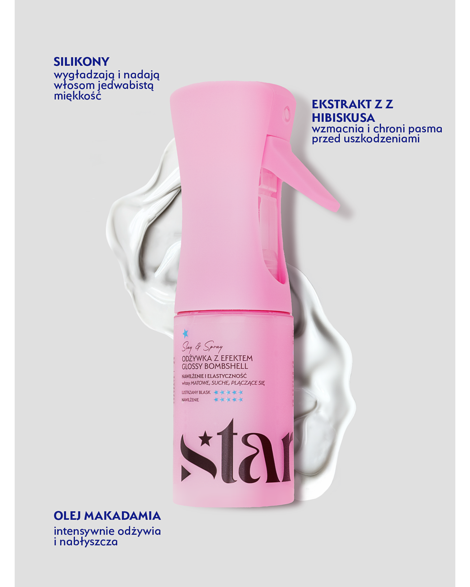 Stars Odżywka w sprayu z efektem glossy bombshell SLAY&SPRAY 150 ml