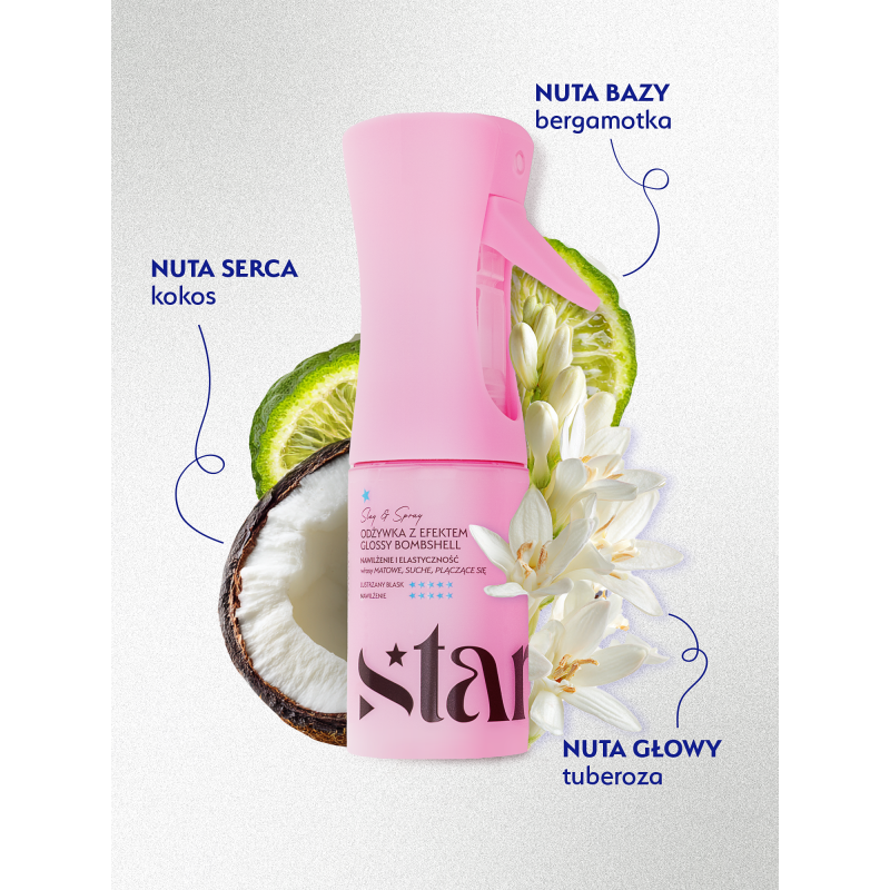 Stars Odżywka w sprayu z efektem glossy bombshell SLAY&SPRAY 150 ml