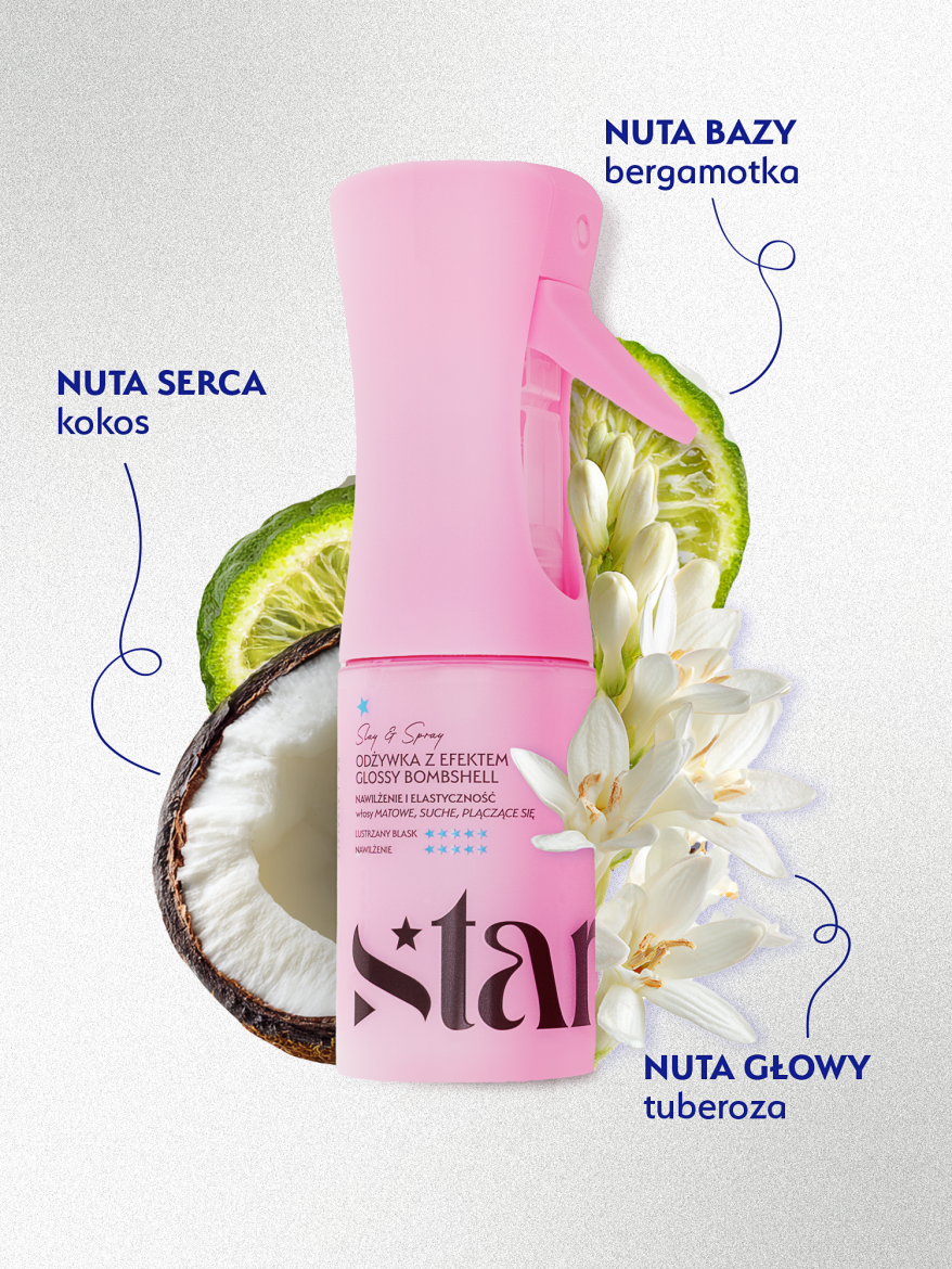 Stars Odżywka w sprayu z efektem glossy bombshell SLAY&SPRAY 150 ml