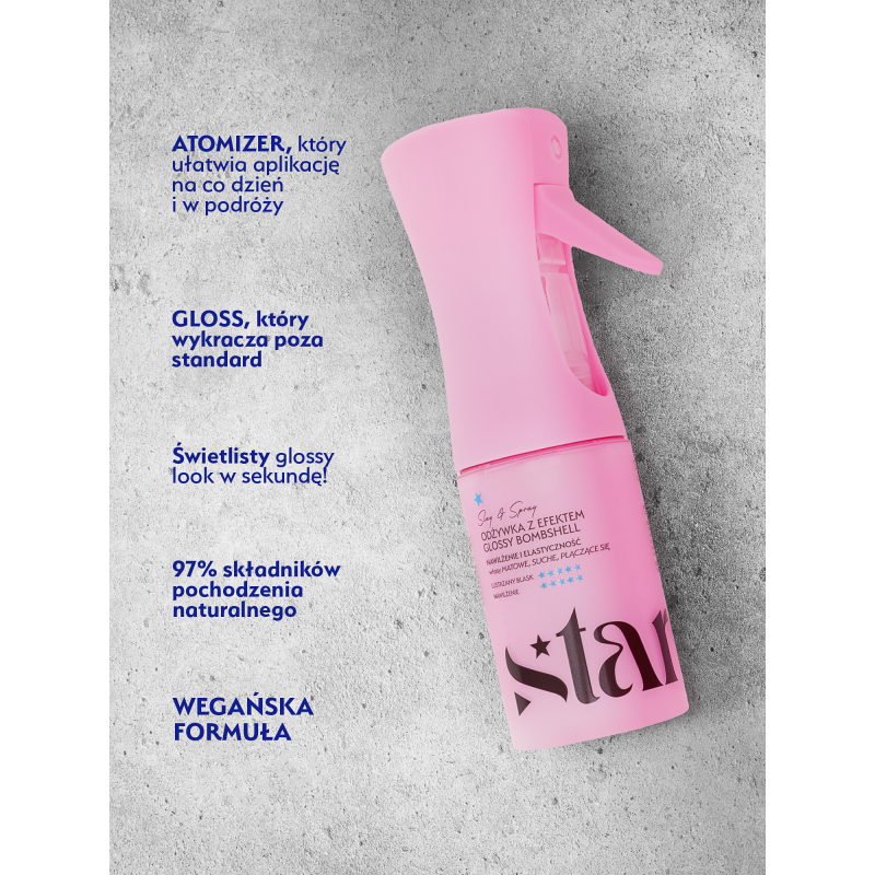Stars Odżywka w sprayu z efektem glossy bombshell SLAY&SPRAY 150 ml