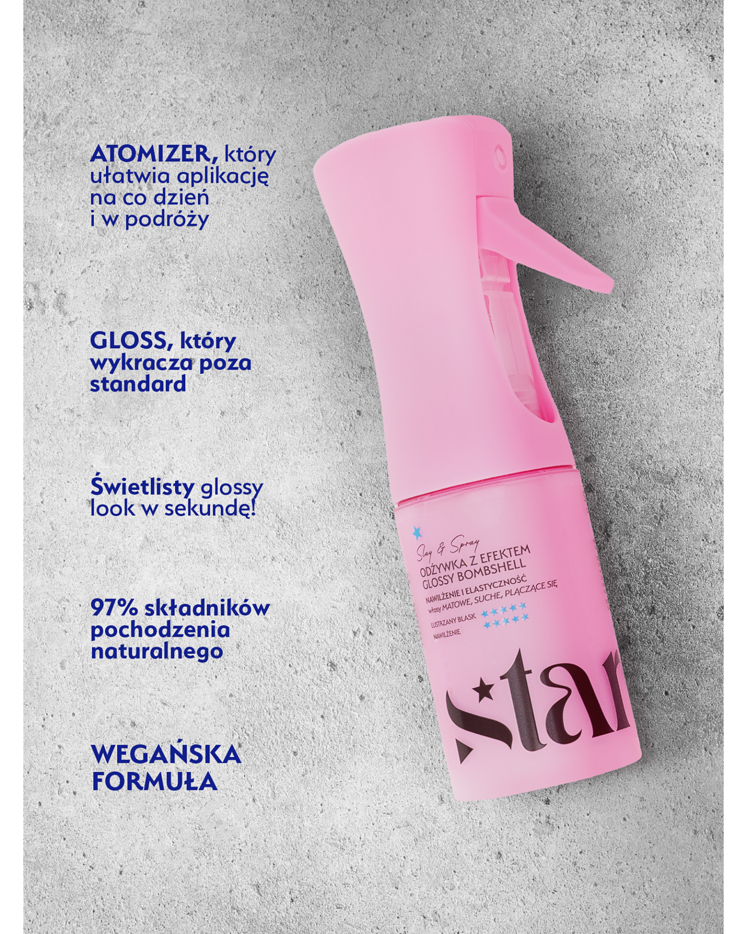 Stars Odżywka w sprayu z efektem glossy bombshell SLAY&SPRAY 150 ml