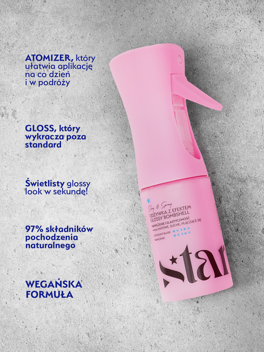 Stars Odżywka w sprayu z efektem glossy bombshell SLAY&SPRAY 150 ml