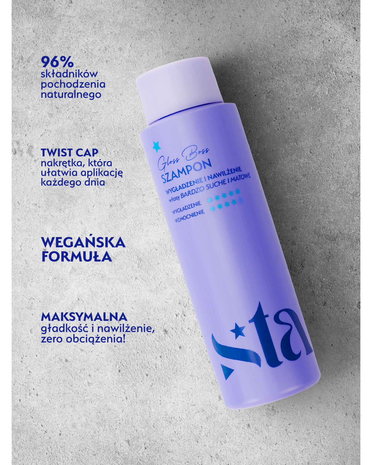Stars Szampon nawilżająco-wygładzający GLOSS BOSS 300 ml
