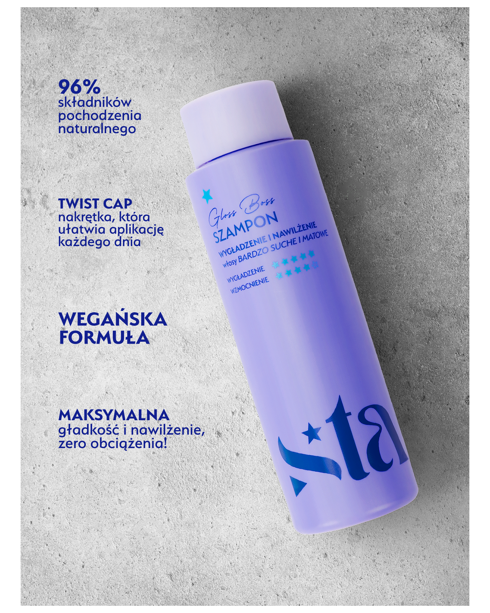 Stars Szampon nawilżająco-wygładzający GLOSS BOSS 300 ml