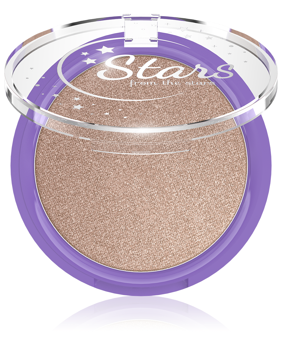 Stars from the Stars Rozświetlacz do twarzy prasowany Space Face Bouncy Gold 01, 8 g