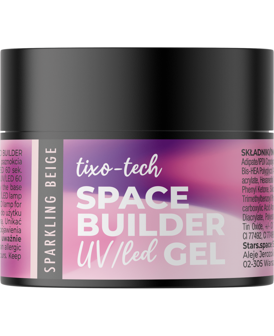 Stars from the Stars Żel budujący UV/LED do paznokci Space Builder Gel Sparkling Beige 12g