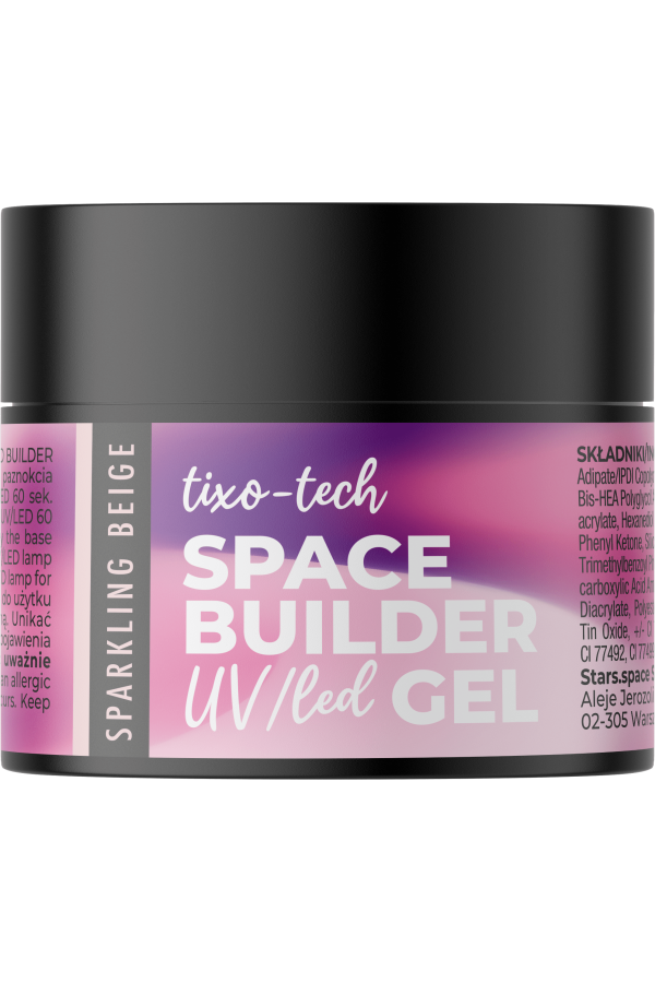 Stars from the Stars Żel budujący UV/LED do paznokci Space Builder Gel Sparkling Beige 12g