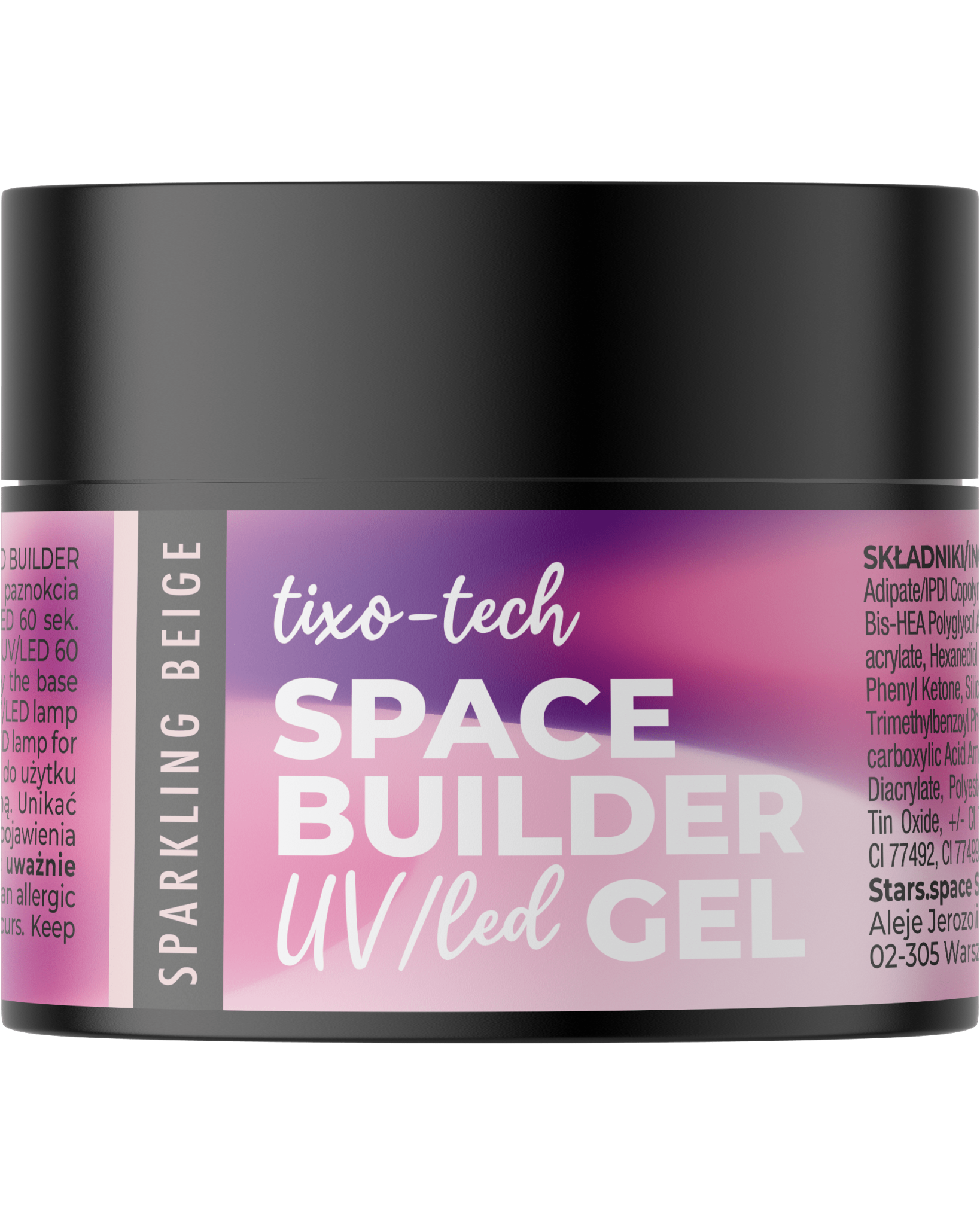 Stars from the Stars Żel budujący UV/LED do paznokci Space Builder Gel Sparkling Beige 12g