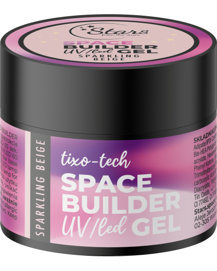 Stars from the Stars Żel budujący UV/LED do paznokci Space Builder Gel Sparkling Beige 12g