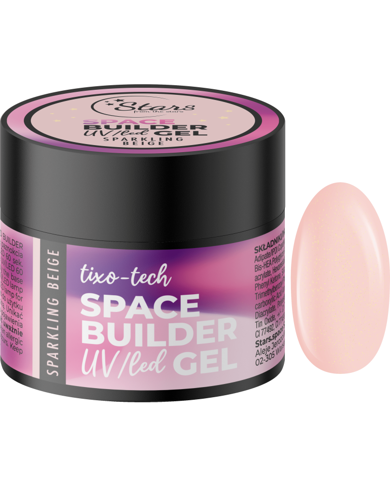 Stars from the Stars Żel budujący UV/LED do paznokci Space Builder Gel Sparkling Beige 12g