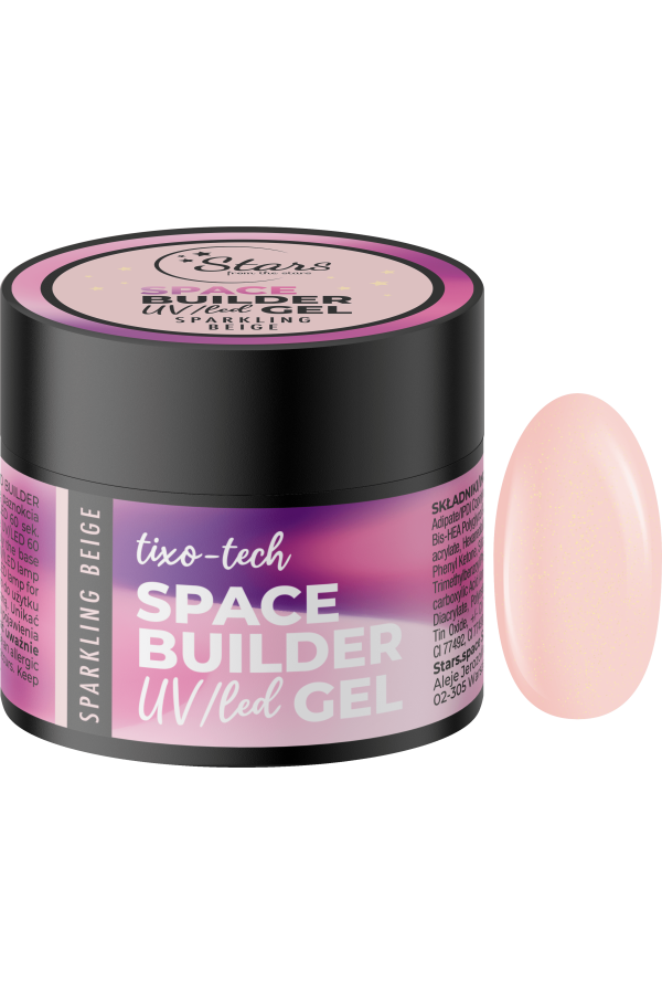 Stars from the Stars Żel budujący UV/LED do paznokci Space Builder Gel Sparkling Beige 12g
