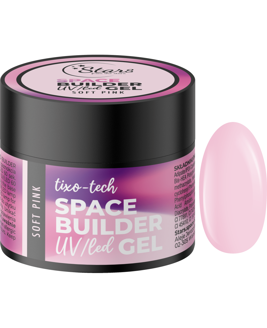 Stars from the Stars Żel budujący UV/LED do paznokci Space Builder Gel Soft Pink 12g