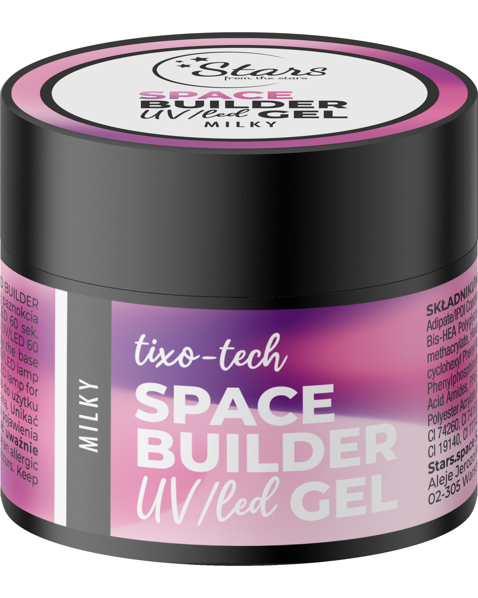 Stars from the Stars Żel budujący UV/LED do paznokci Space Builder Gel Milky 12g