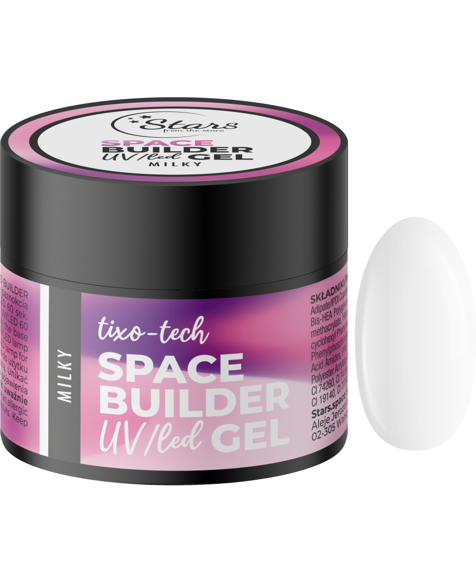 Stars from the Stars Żel budujący UV/LED do paznokci Space Builder Gel Milky 12g