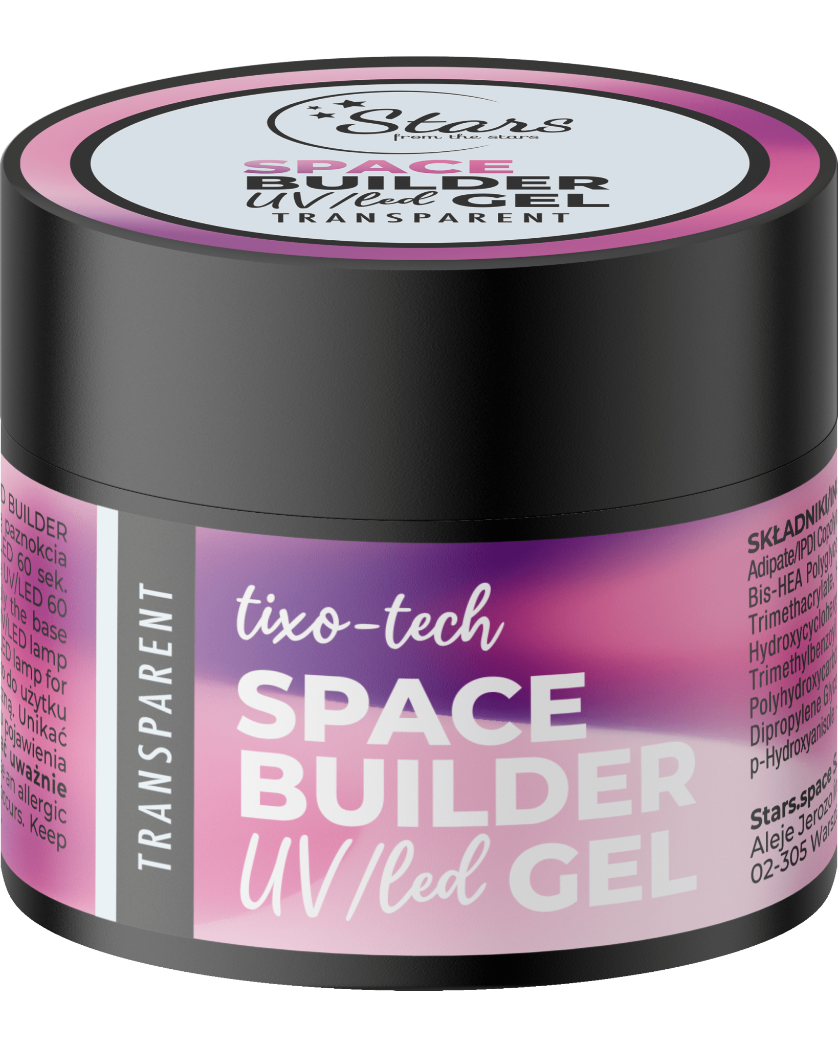Stars from the Stars Żel budujący UV/LED do paznokci Space Builder Gel Transparent 12g